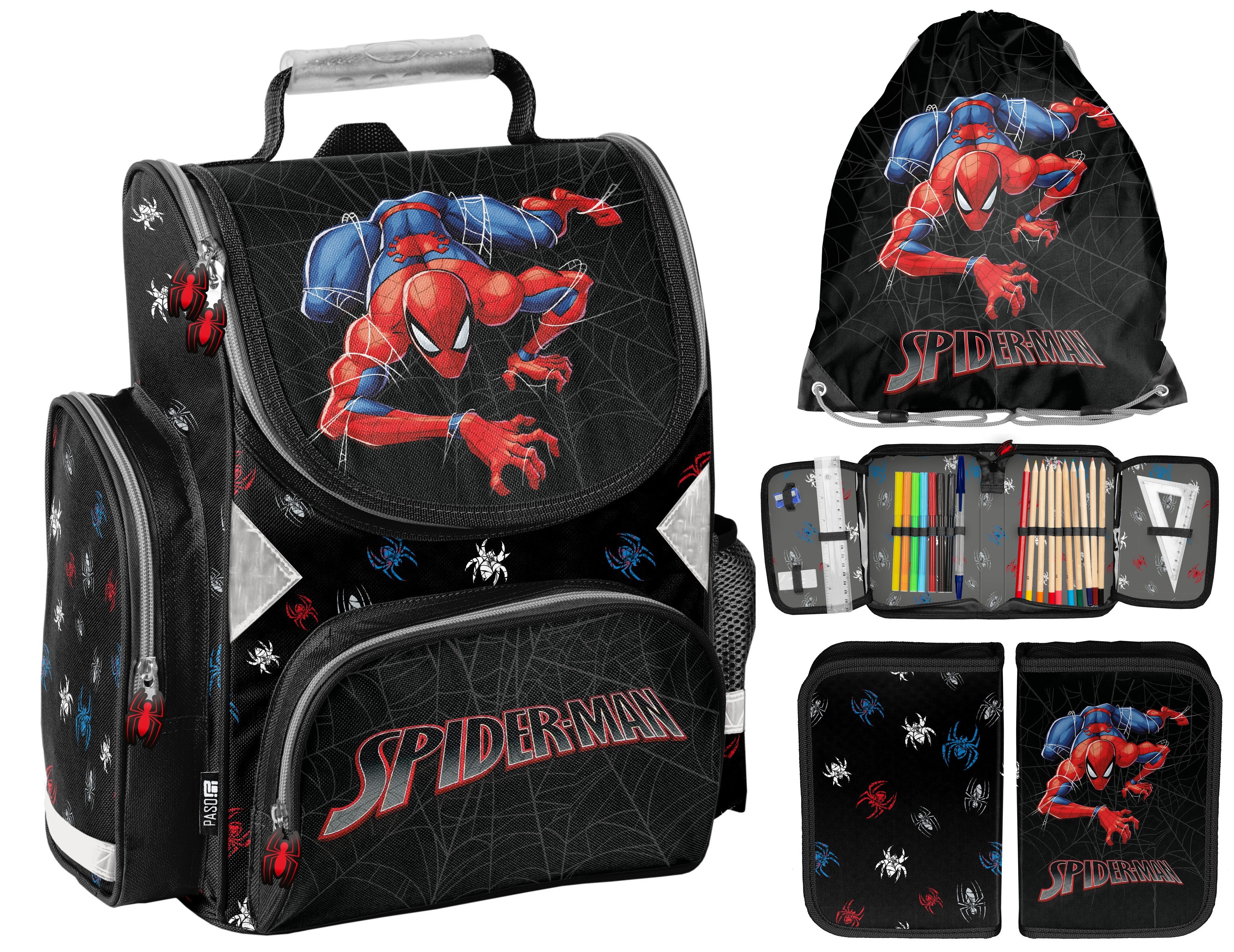 Schulranzen Set 3 teilig Tornister Elsa Pferd Gamer Nasa Fußball Spiderman Stitch