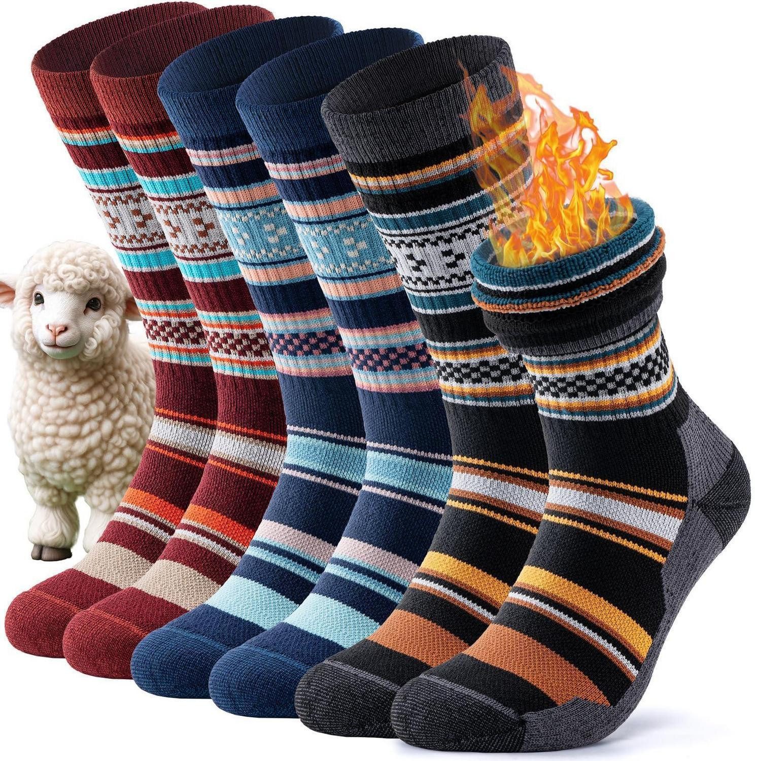 LuxusKollektion Wandersocken Thermosocken Merino Herren Damen 47-50 Tan