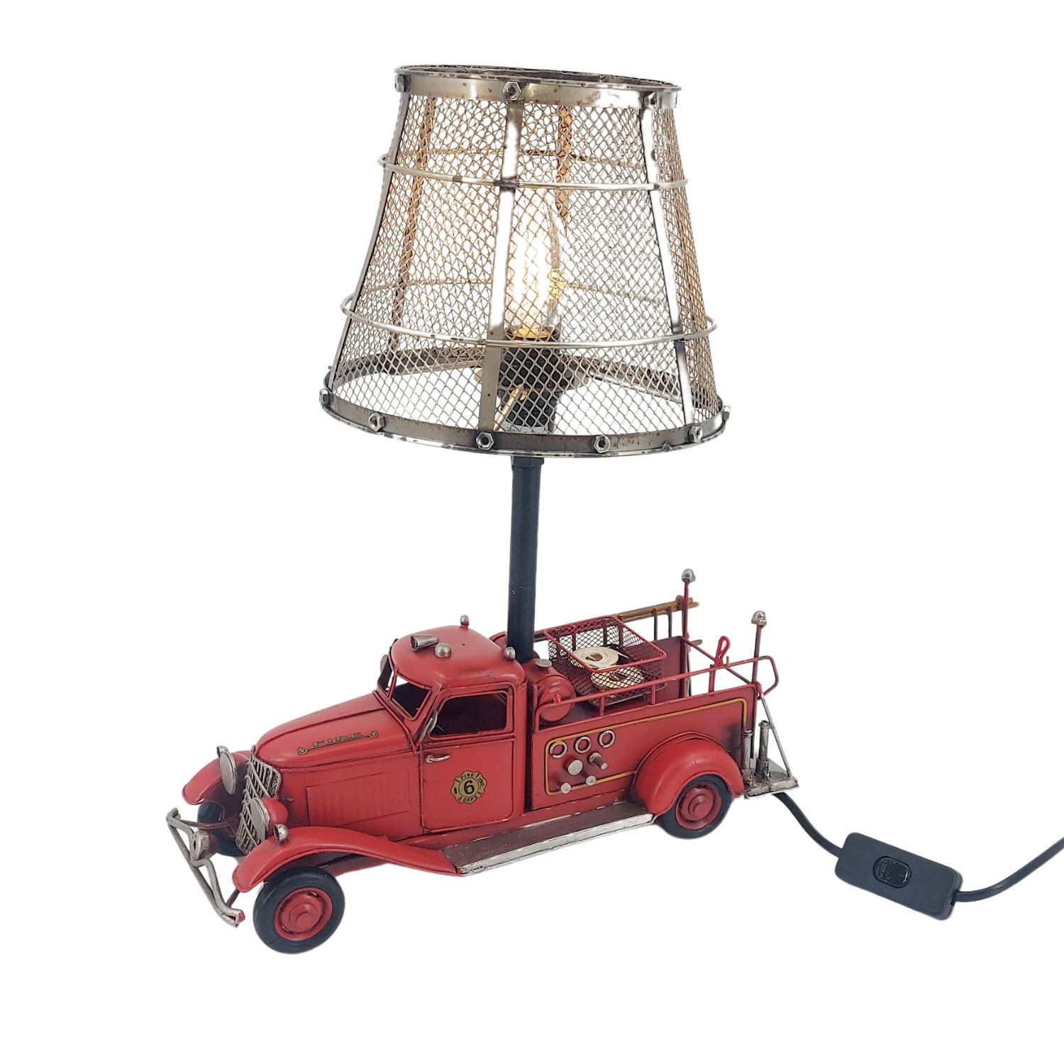 formano Tischleuchte, nicht enthalten, mit Schalter, Rot, Feuerwehr, H: 37cm