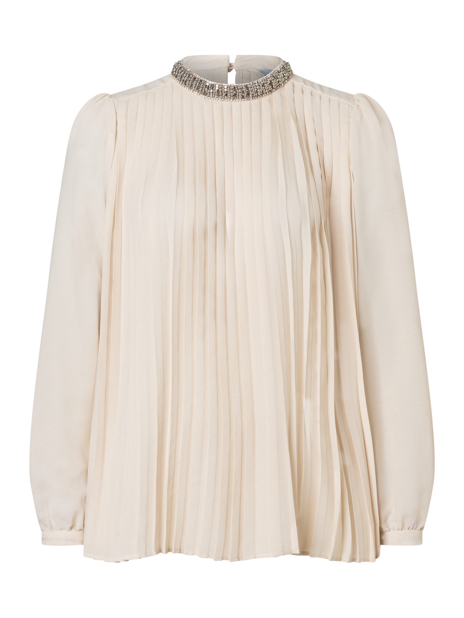 MORE&MORE Klassische Bluse edle, weite, Plissée-Bluse, Schmuckkragen günstig online kaufen