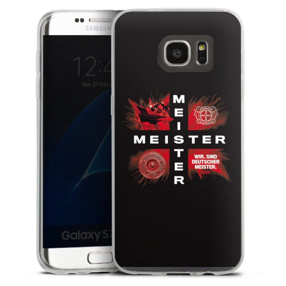 DeinDesign Handyhülle Bayer 04 Leverkusen Meister Offizielles Lizenzprodukt, Samsung Galaxy S7 Edge Slim Case Silikon Hülle Ultra Dünn Schutzhülle