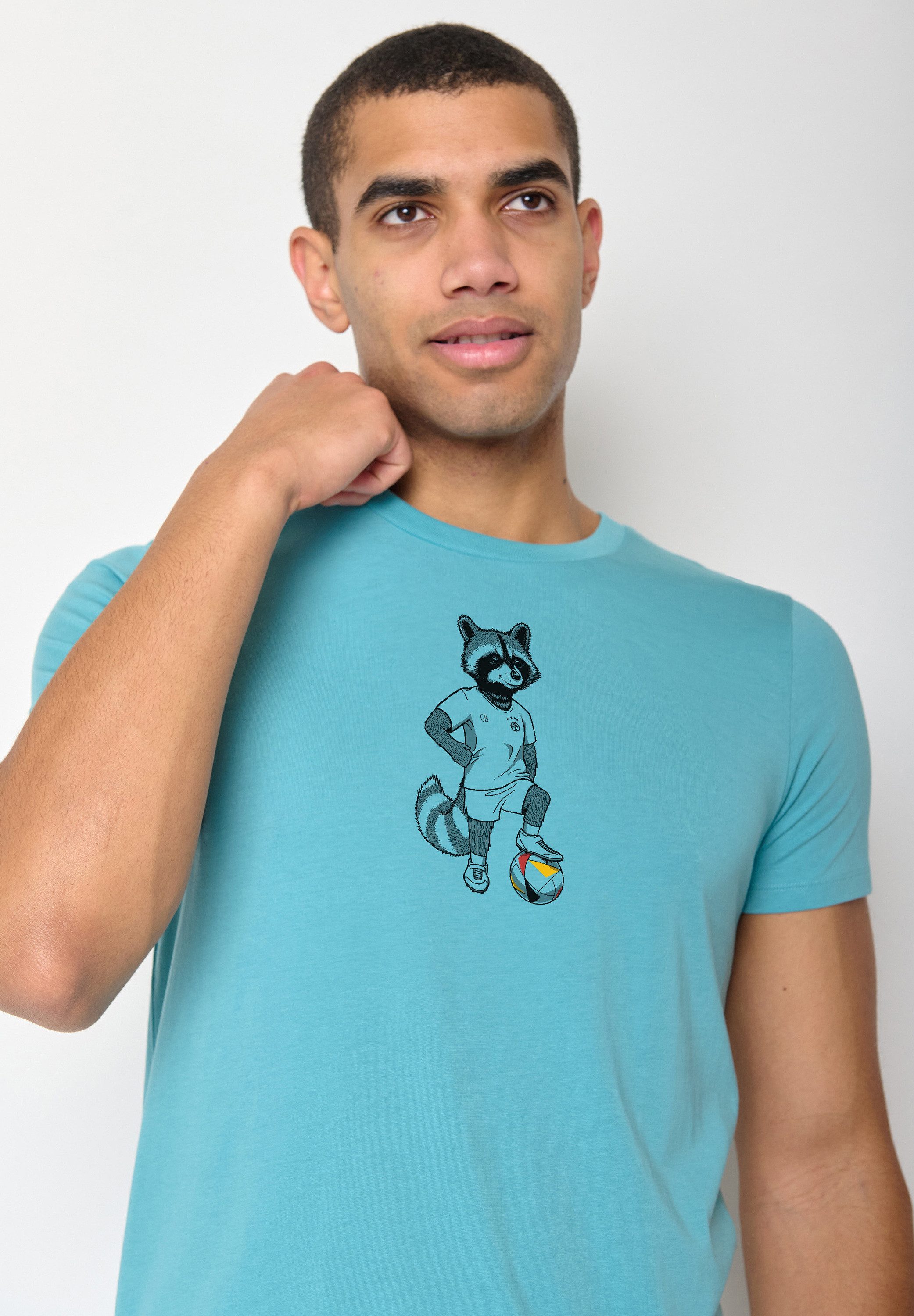 GreenBomb T-Shirt Football Raccoon (1-tlg., 1)