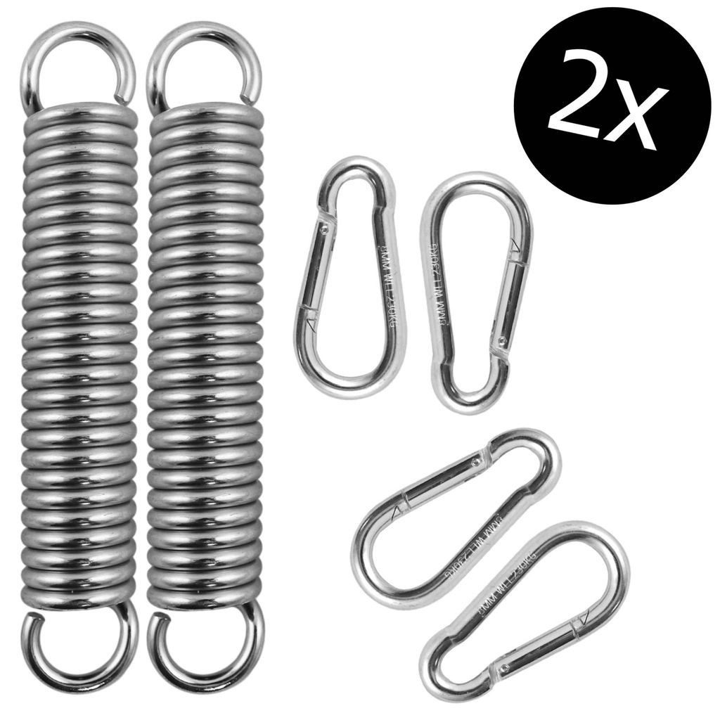 riijk Boxsackfeder Schwingfeder mit Karabiner (2x Feder, 2x Feder), Schwingfeder für Hängesessel, Boxsack, Sonnensegel