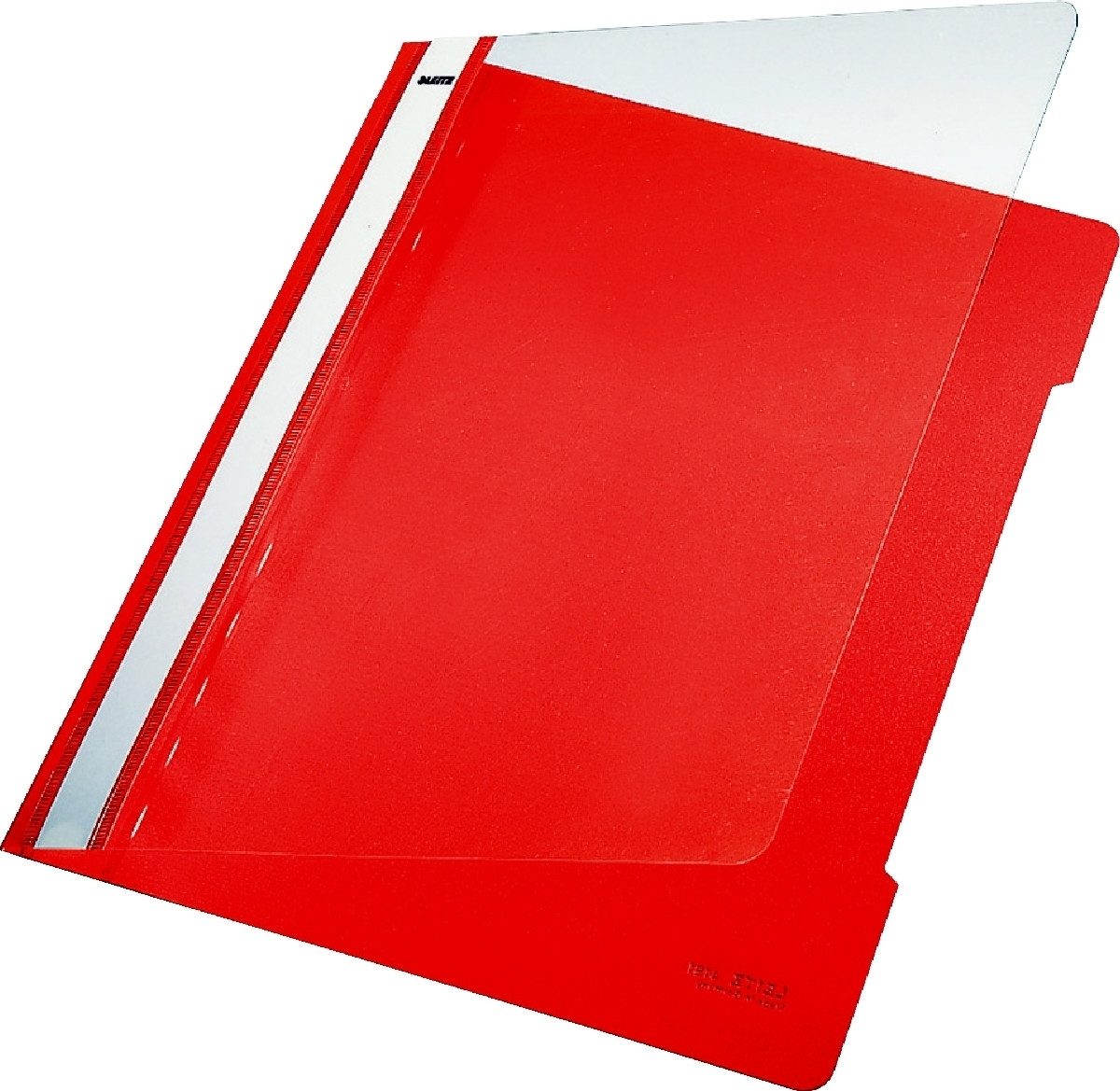 LEITZ Hefter Sichthefter A4 PVC langes Beschriftungsfenster rot (25 Stück)