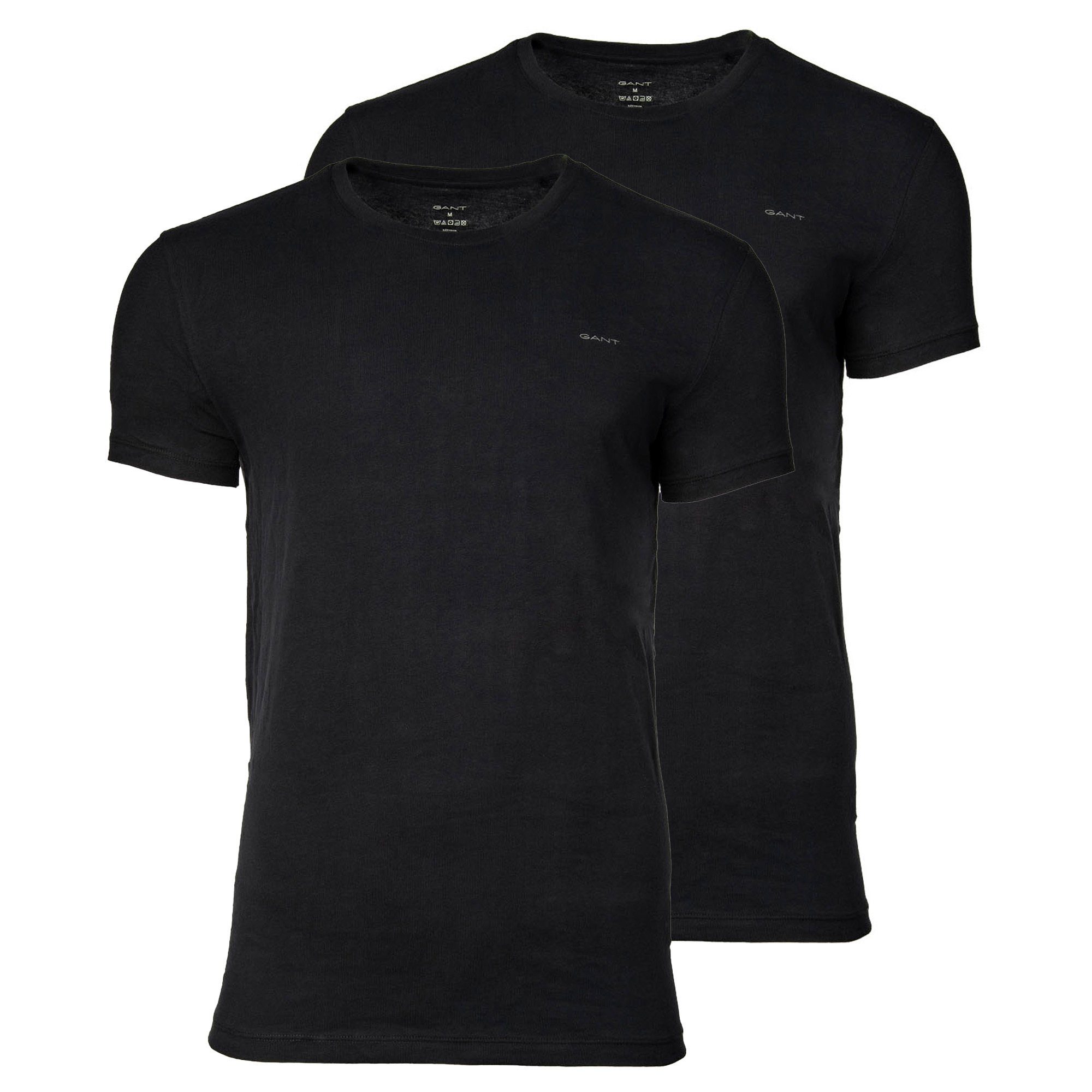 Gant T-Shirt Herren T-Shirt, 2er T-SHIRT - Pack C-NECK 2-PACK Schwarz