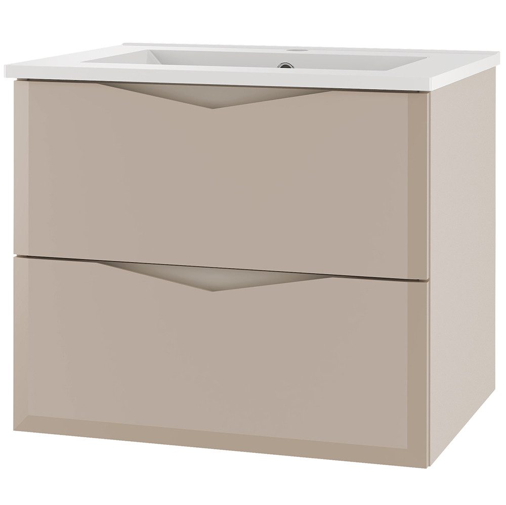 Lomadox Waschtisch DORIDA-140, Waschtischunterschrank Badezimmerschrank 61 cm breit modern kaschmir