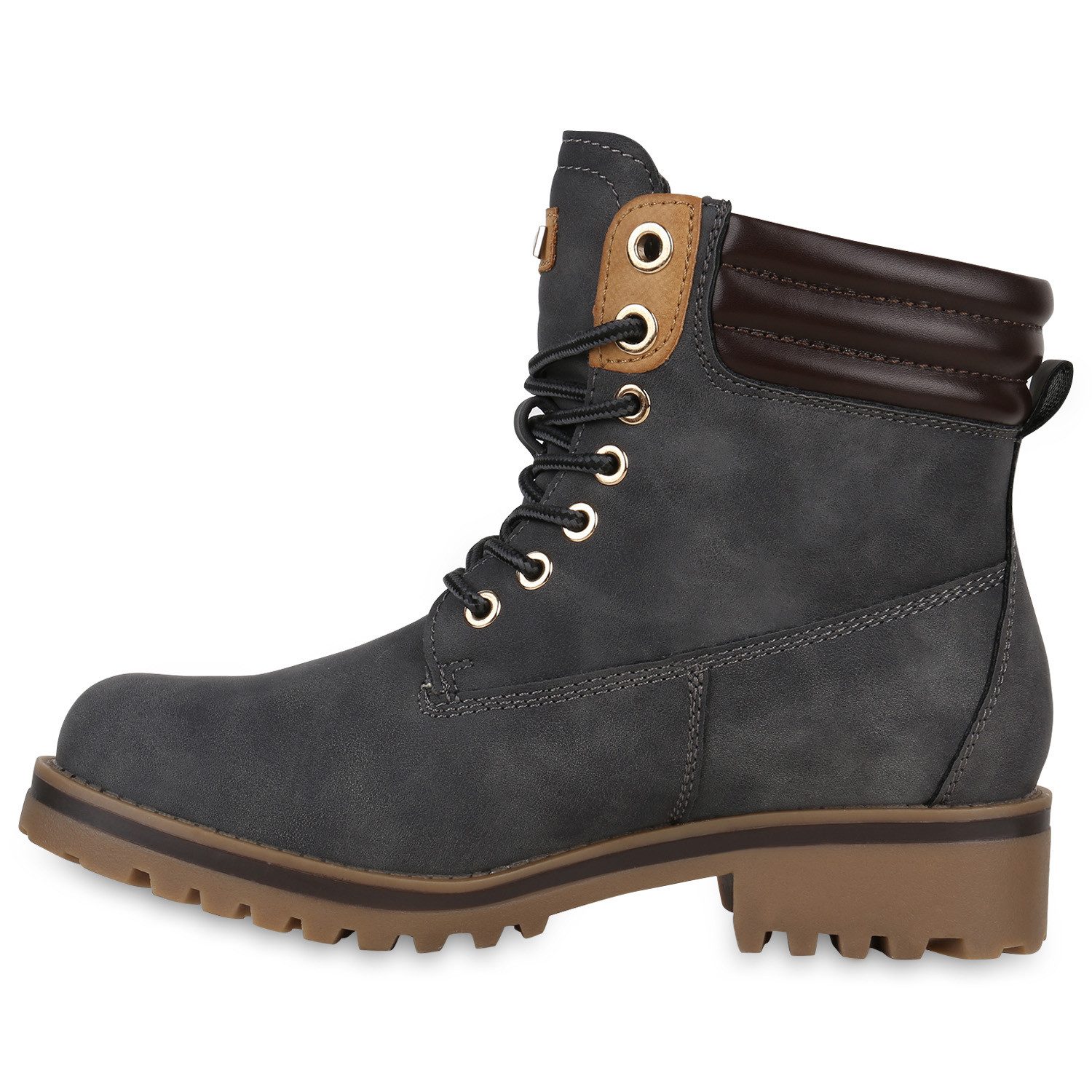 VAN HILL 813283 Stiefelette Warm Gefütterte Damen Outdoor Stiefeletten Worker Boots