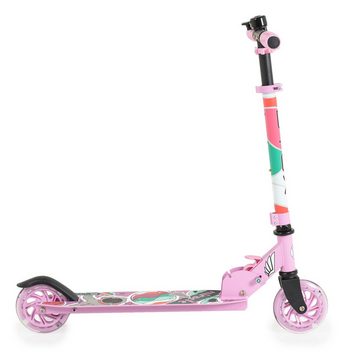 Byox Cityroller Kinderroller Miracle faltbar, LED-PU-Räder ABEC-7 Klingel Höhe einstellbar