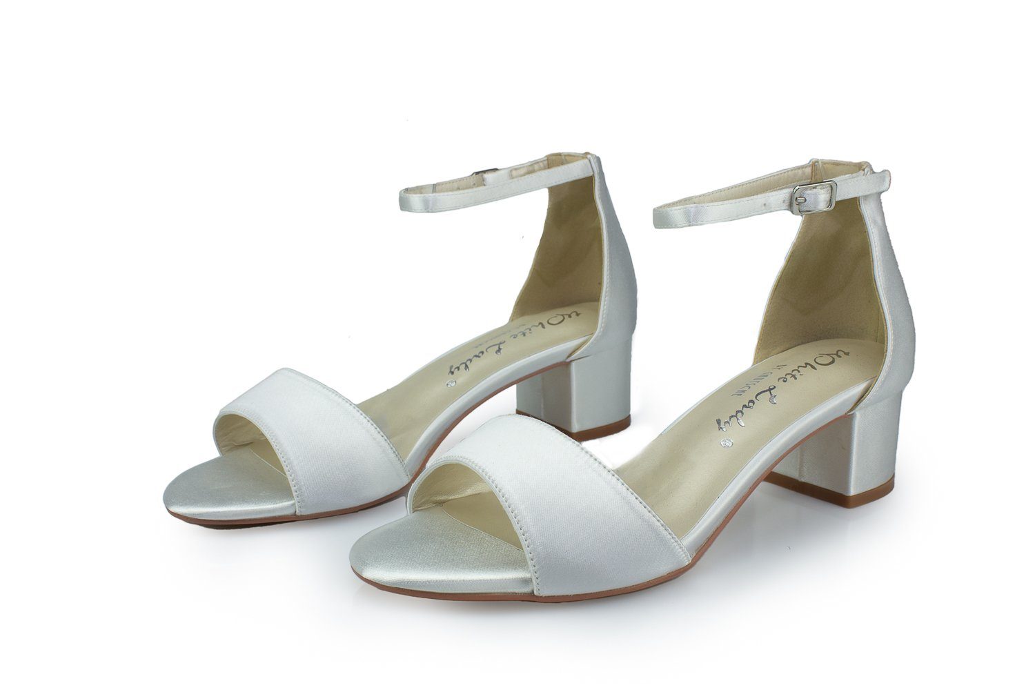 White Lady Brautsandalette 600 ivory Satin Riemchensandale