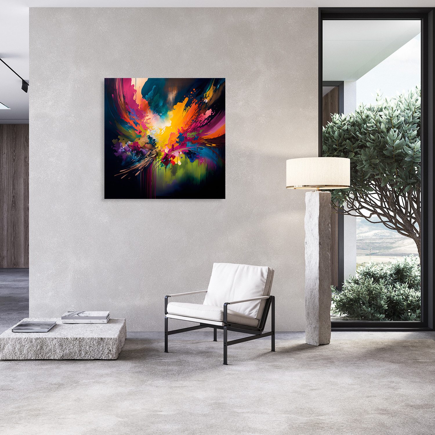 Affengeilebilder Leinwandbild Color Explosion by Nilo auf Keilrahmen gespannt, (1 St), Kunstdruck Wandbild Bild in verschiedenen Formaten