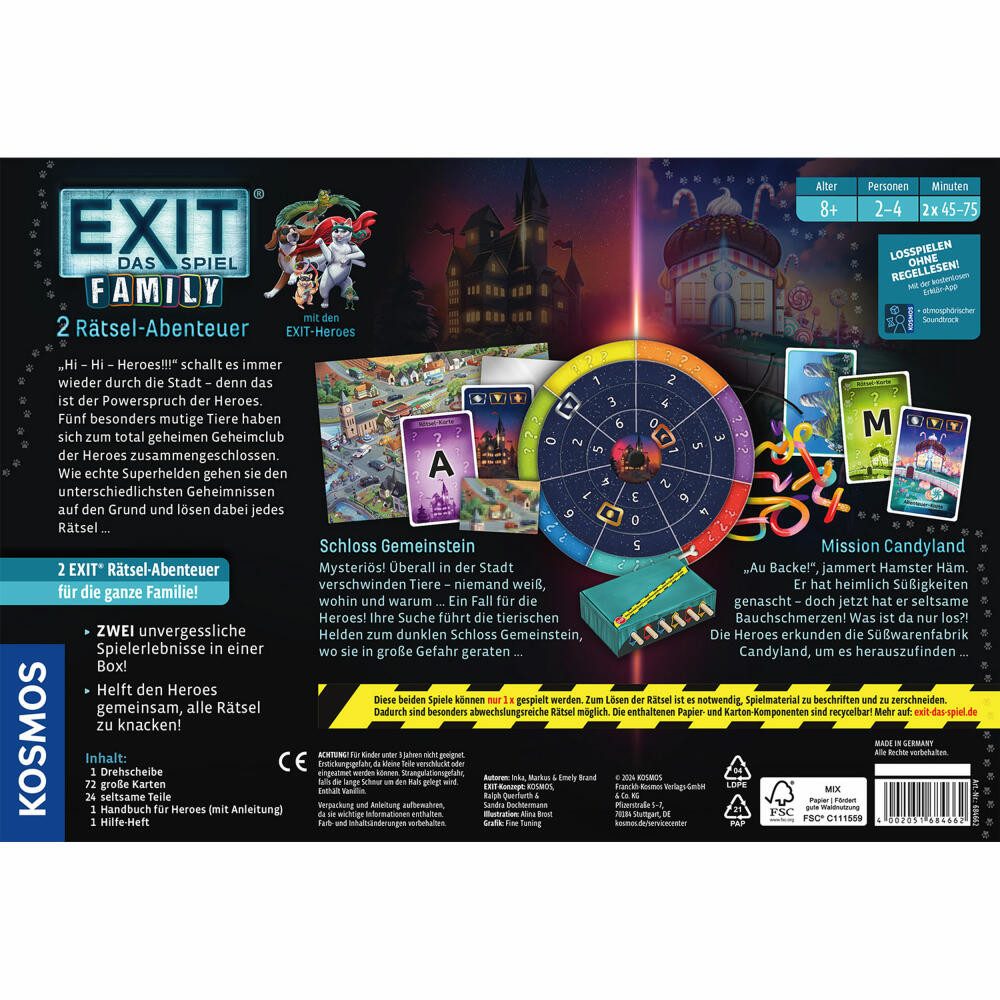 Kosmos Spiel EXIT Family: Schloss Gemeinstein Mission Candyland