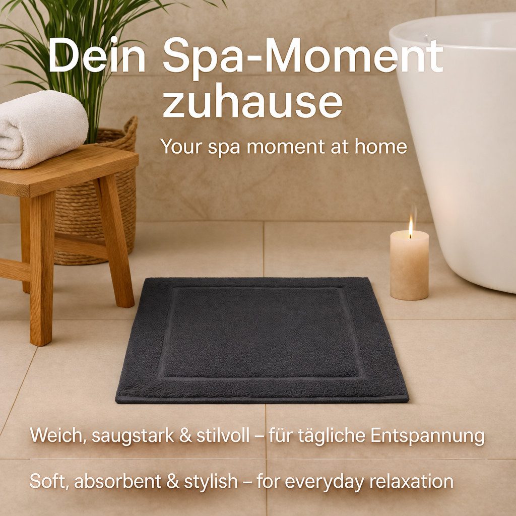 Betz Badematte 2 Stück Badvorleger Premium Badteppich Größe 50x70 cm, unbeschichtet, beidseitig nutzbar, beidseitig nutzbar, Baumwolle, Qualität 650g/m²