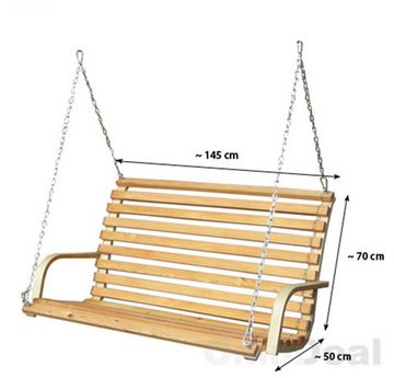 AMANKA Hollywoodschaukel Hollywoodschaukel Bank Holzbank Lärchenholz, Schaukelbank mit Befestigung