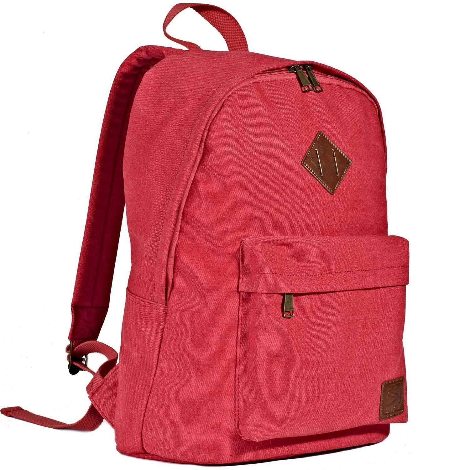 LuxusKollektion Daypack Canvas Rucksack Damen Herren Vintage Rot 28L