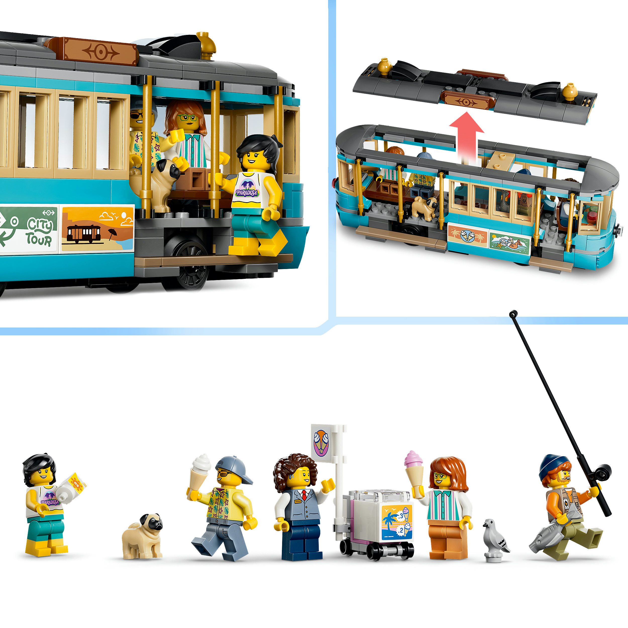 LEGO® Klassische Strandstraßenbahn (60506), LEGO City Konstruktionsspielsteine, (693 St), Made in Europe – Bild 5 von 5