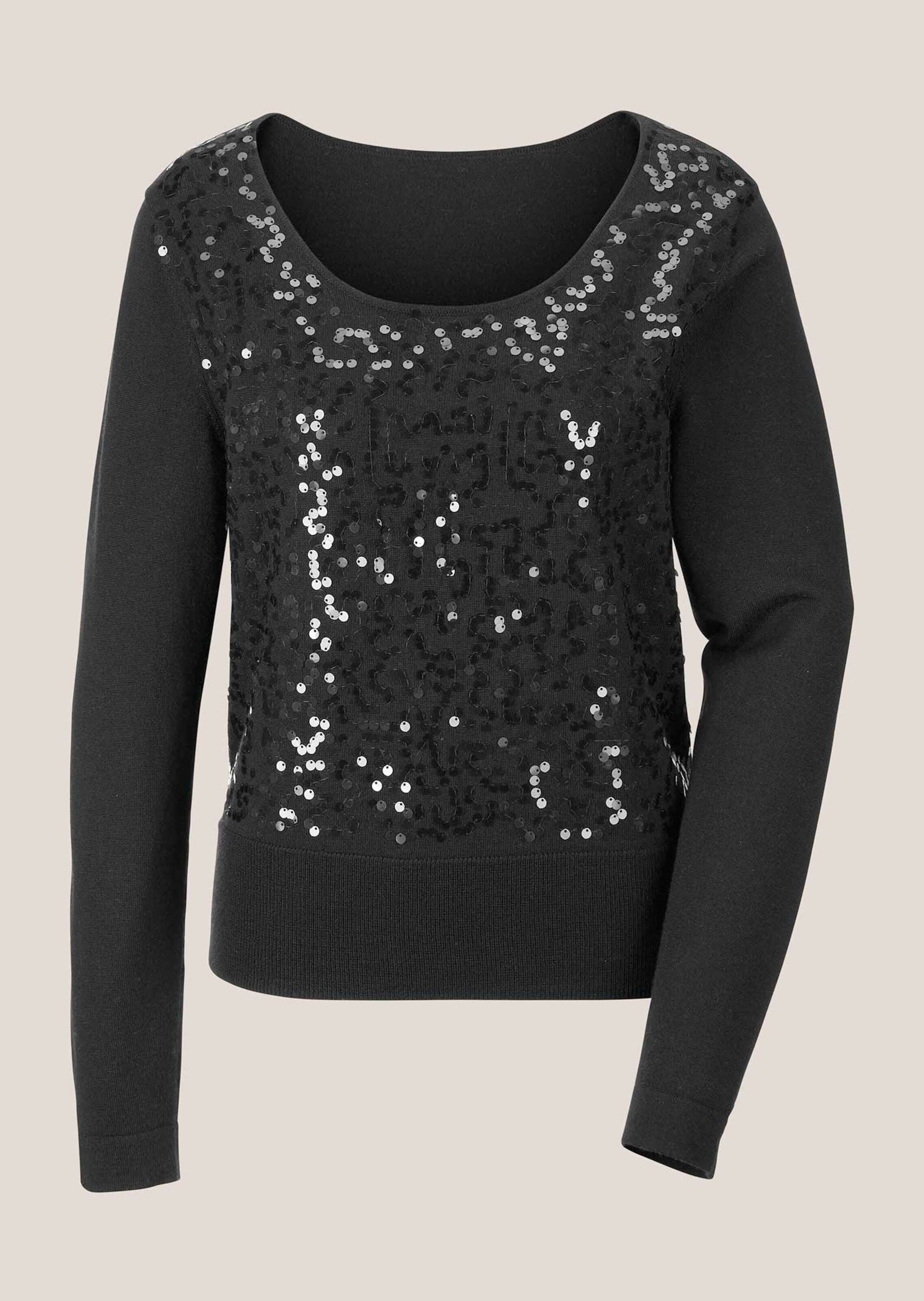 MADELEINE Strickpullover Rundhals-Pullover mit Pailletten
