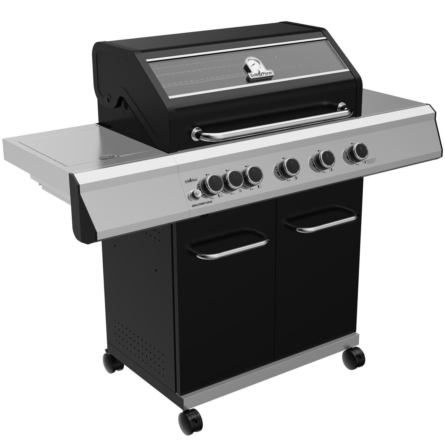 Grillfürst Gasgrill Grillfürst G510G 5-Brenner Hochtemperaturbrenner und Gusseisen Rosten