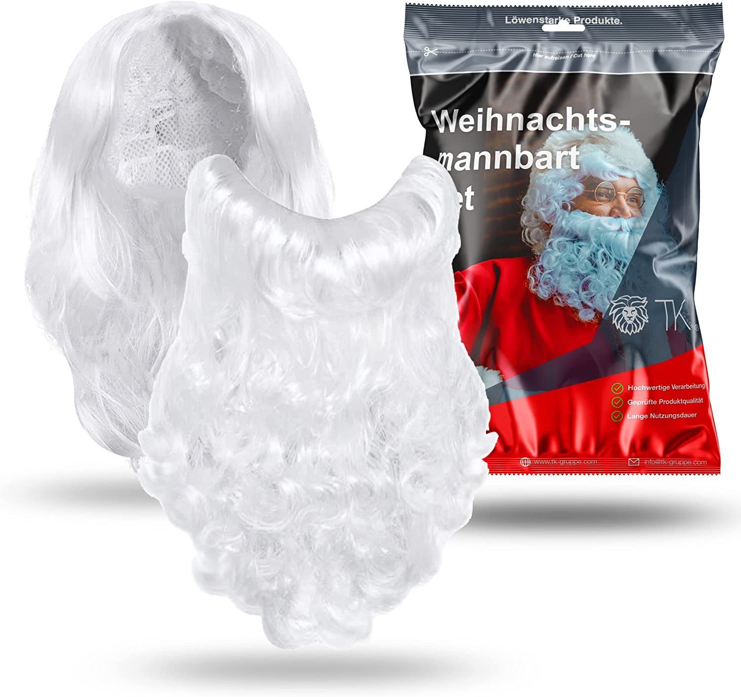 Kostüm-Perücke 2 in 1 - Weihnachtsmannbart und Perücke - Nikolausbart Nikolausperücke
