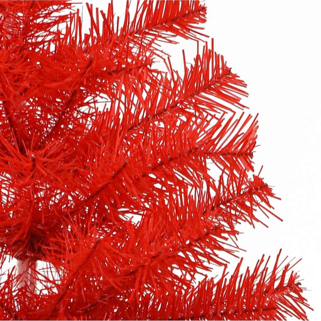 vidaXL Künstlicher Weihnachtsbaum Künstlicher mit PVC Rot cm 120 Halb-Weihnachtsbaum Ständer