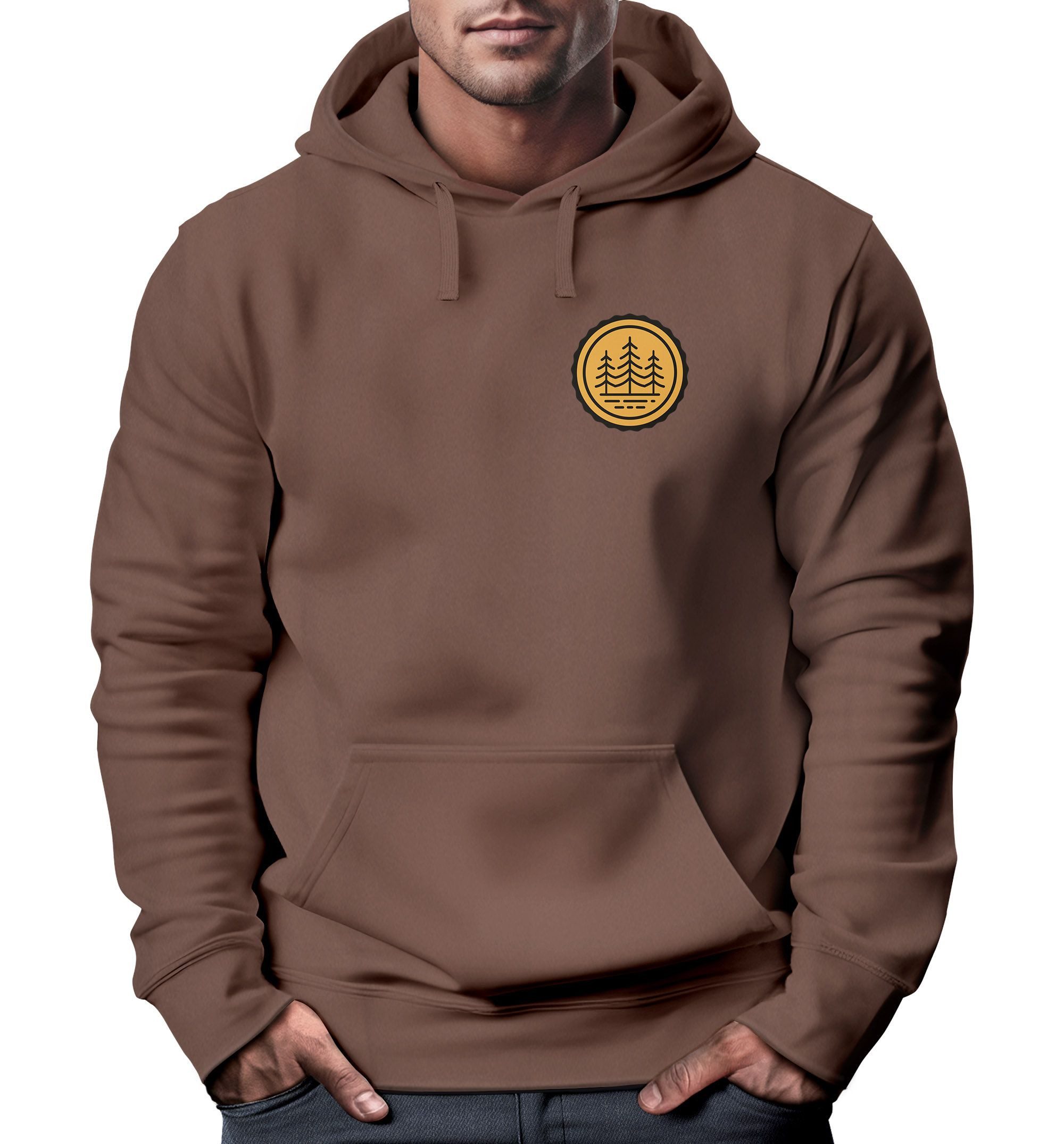 Neverless Hoodie Hoodie Herren Wald Bäume günstig online kaufen