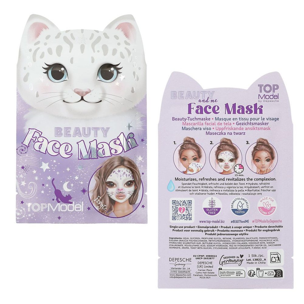 Depesche Schminkkopf TOPModel - Beauty Tuchmaske Tier - BEAUTY and ME