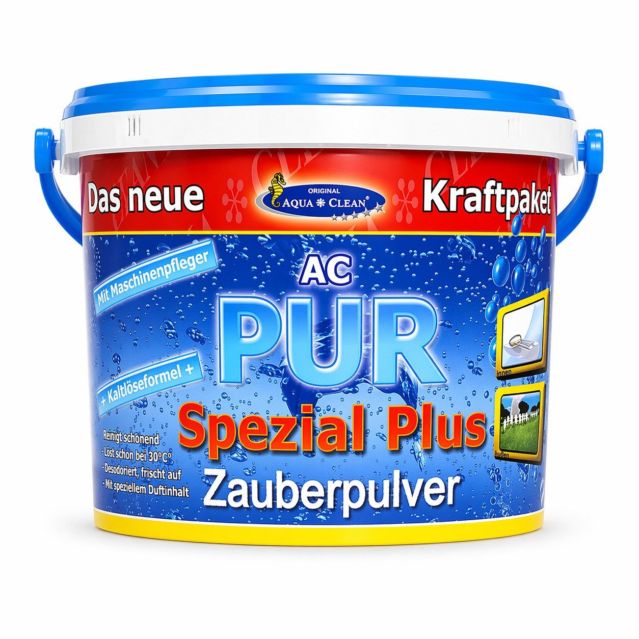 AQUA CLEAN PUR Spezial Plus Zauberpulver 5kg Fleckentferner (Mit Sauerstoffkraft, Kaltlöseformel und Maschinenpflege)