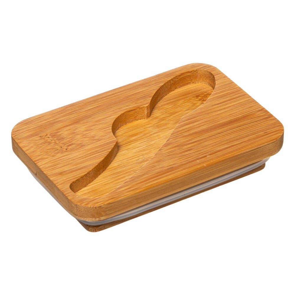 5five Simply Smart Butterdose Ceramic 13.5 x 9.3 cm, Keramik, Bambus, Edelstahl, mit Streichmesser