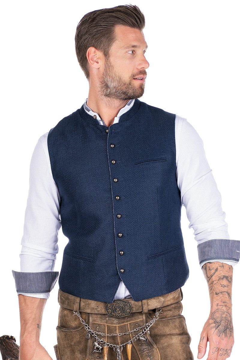 MarJo Trachtenweste Leinenweste - LEINBURG - navy günstig online kaufen