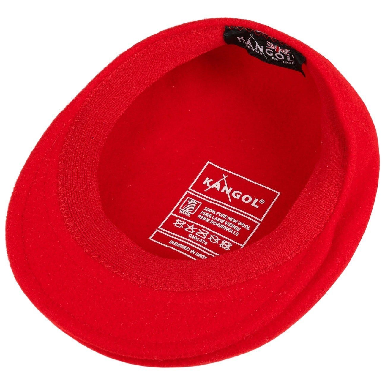 rot mit Flat Kangol Cap Schirm Schiebermütze (1-St)