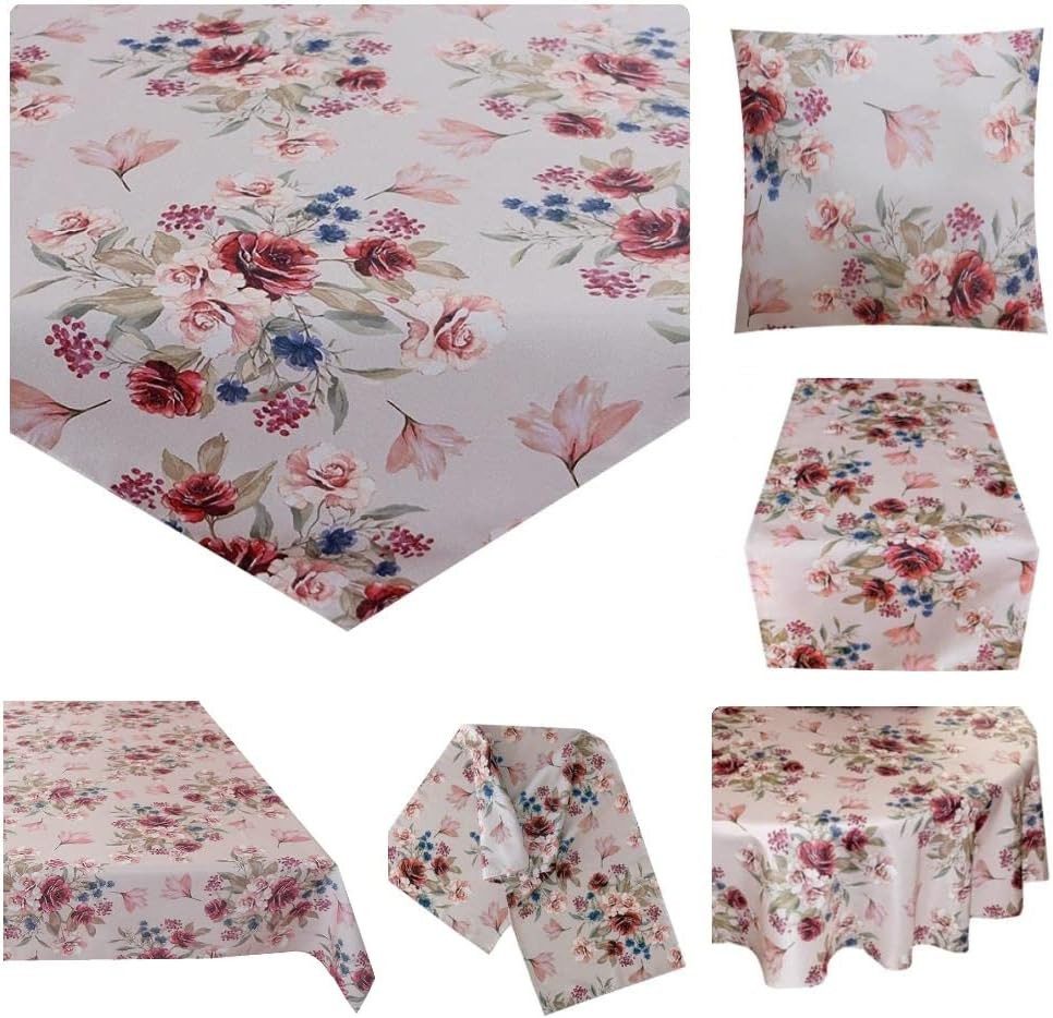 texpot Tischdecke Tischläufer Druck Blütenmeer Rosen Blumen Frühling, bedruckt