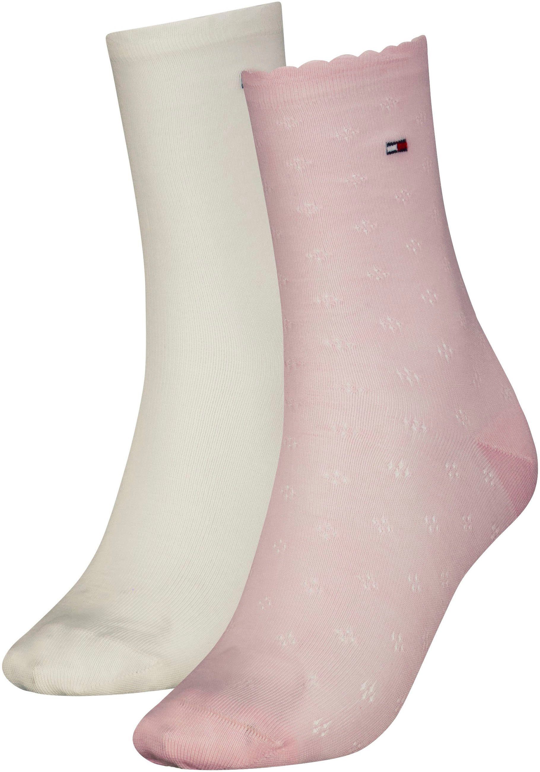 Socken pink Bund, der Hilfiger (2-Paar) nicht einschneidet lockerer Tommy