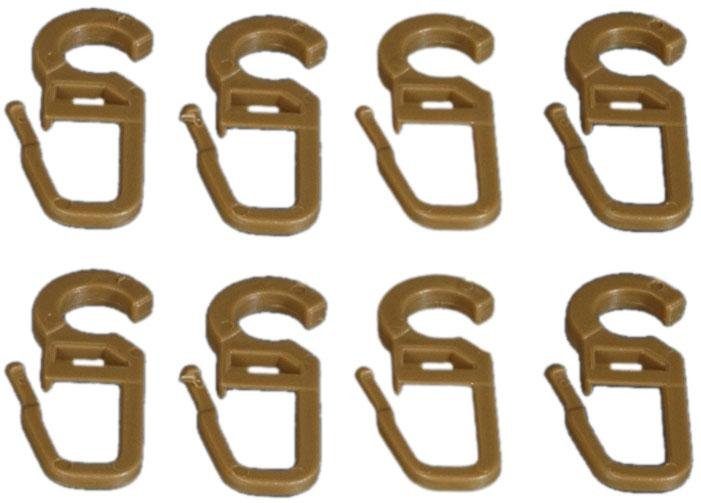 Faltenclip, (Set, Gardinen, Faltenlegehaken, Gardinenringe 8-St), für Liedeco, eichefarben