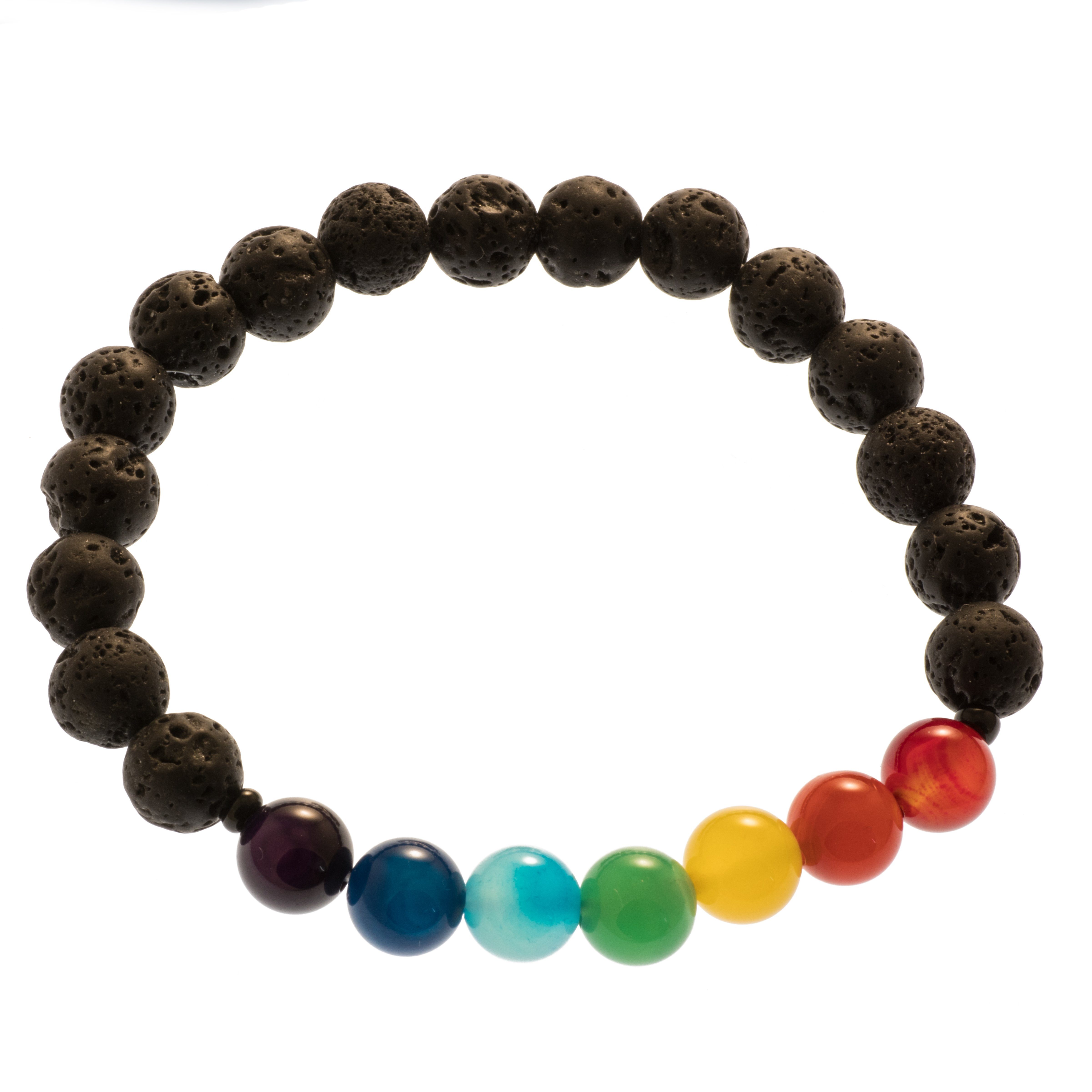 Bella Carina Perlenarmband Chakra Armband Achat mit Lava