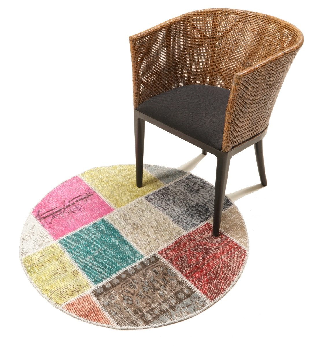 Carpet Avenue Teppich Patchwork 100x100, Rund, Höhe: 8 mm