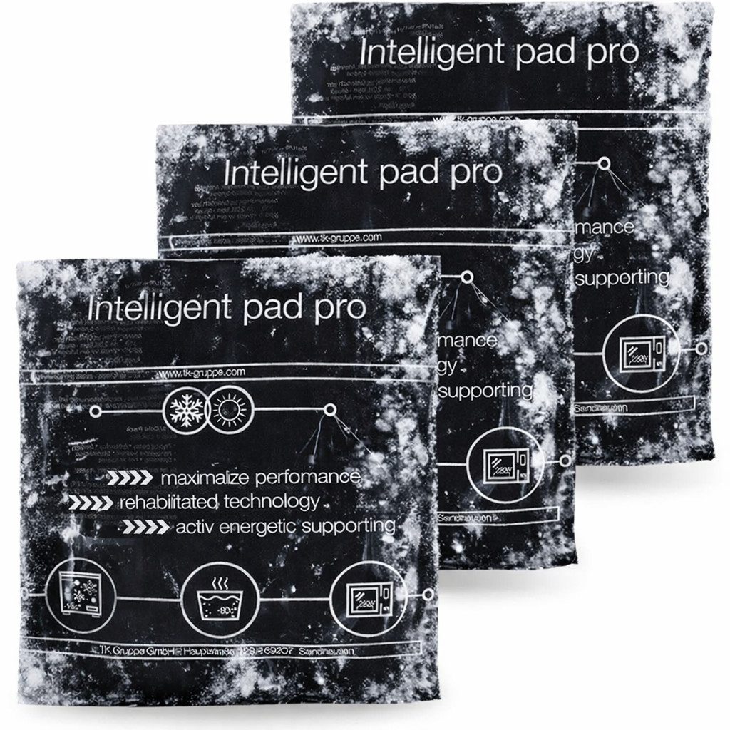 Sportyfits® Kalt-Warm-Kompresse Kühlpad Gelkissen schwarz für Kühlbox Kühlschrank Kühltasche, 3er Set 3-tlg., 3x 15cm x 15cm, Mikrowelle geeignet / Wiederverwendbar