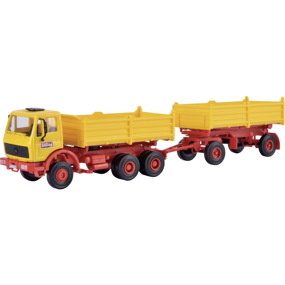 Modelleisenbahn-Straße H0 MB Kipper mit Anhänger, Edition Emil Bölling