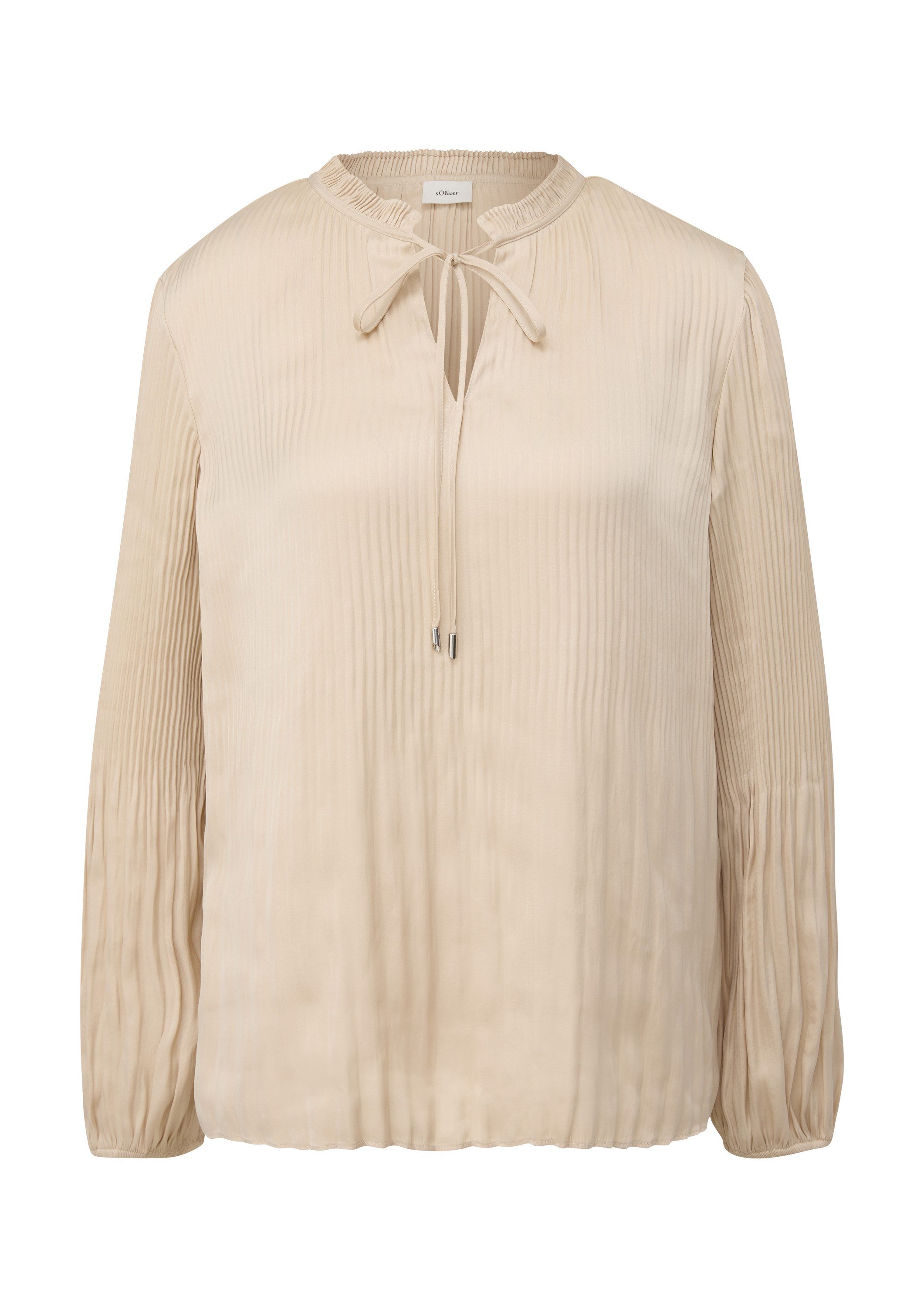 s.Oliver Langarmbluse Bluse Bluse mit Plissée-Struktur günstig online kaufen