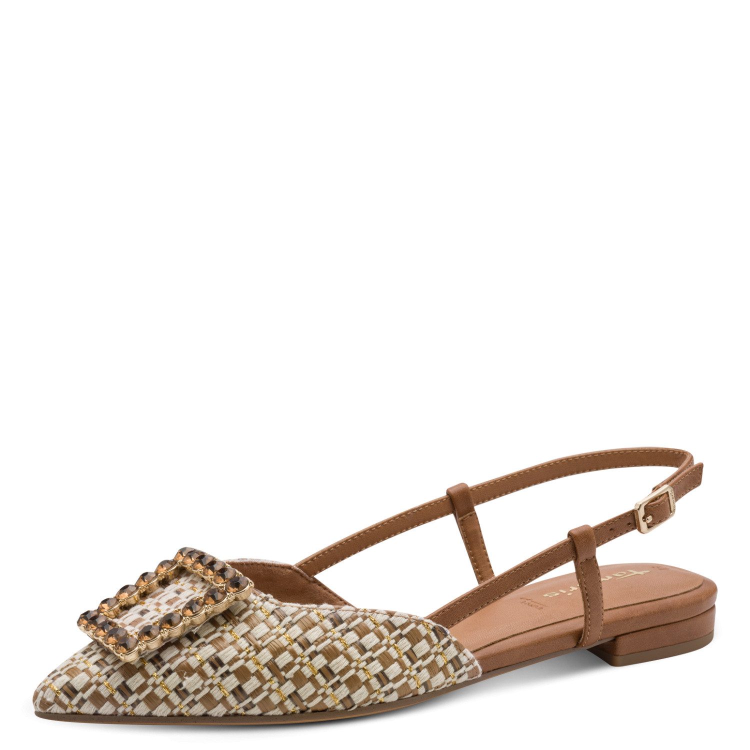 Tamaris Slingpumps, Blockabsatz, Sommerschuh mit schickem Schmuckelement