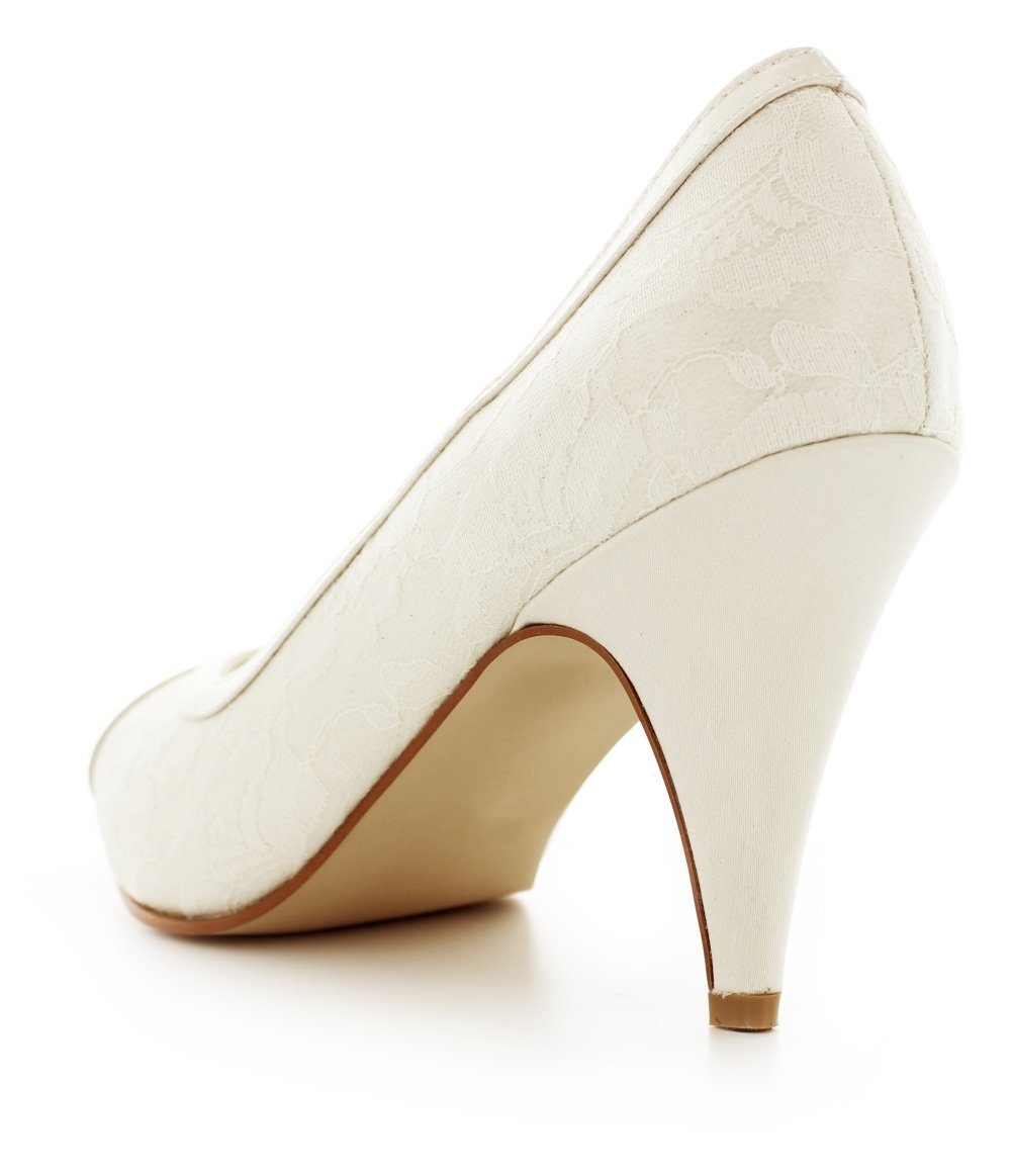 White Lady 718 Vintage Peeptoe-Pumps aus Spitze Peeptoepumps – Bild 4 von 4