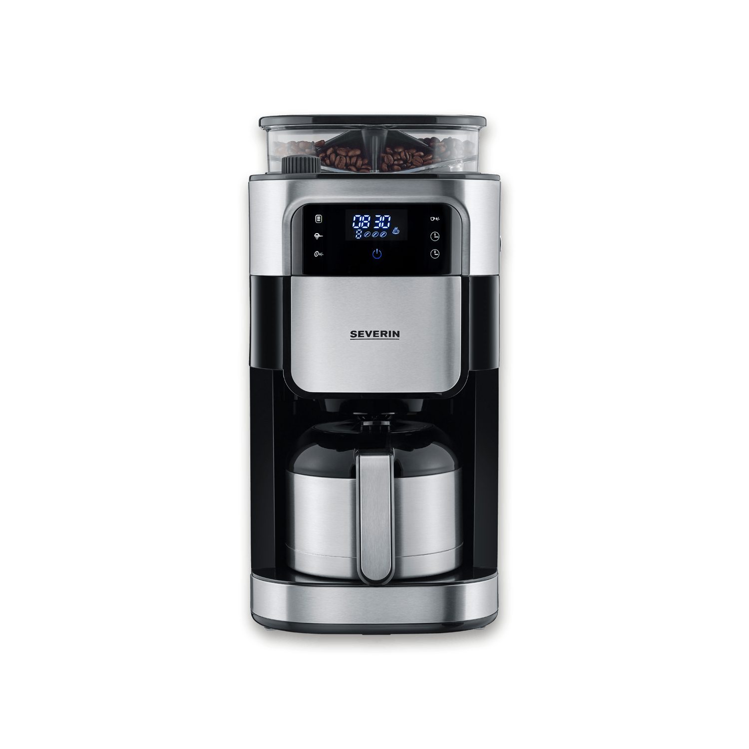 Severin Filterkaffeemaschine KA 4814 Filterkaffeemaschine mit Edelstahl-Mahlwerk und Thermokanne