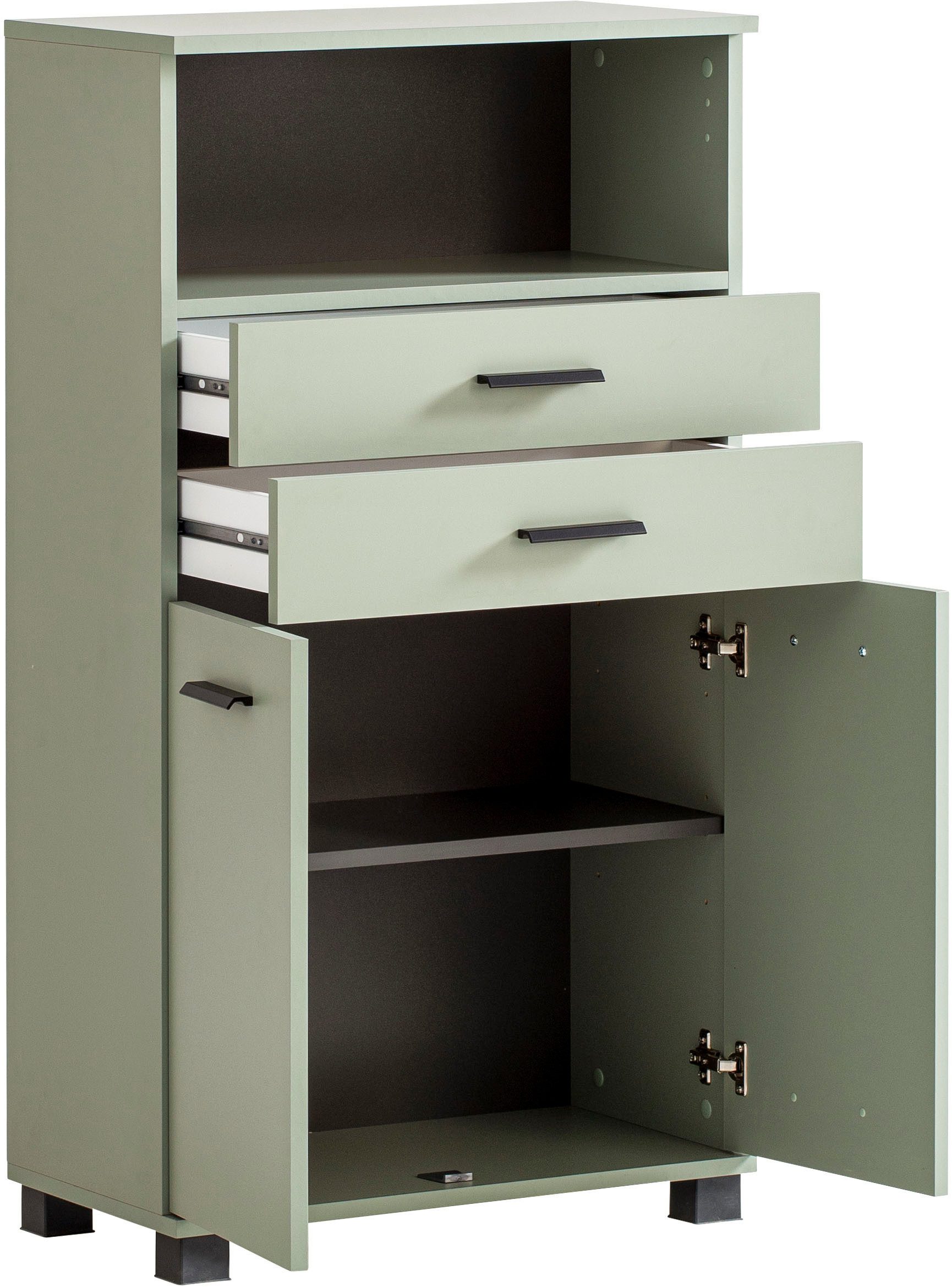 welltime Midischrank Metallbeschläge