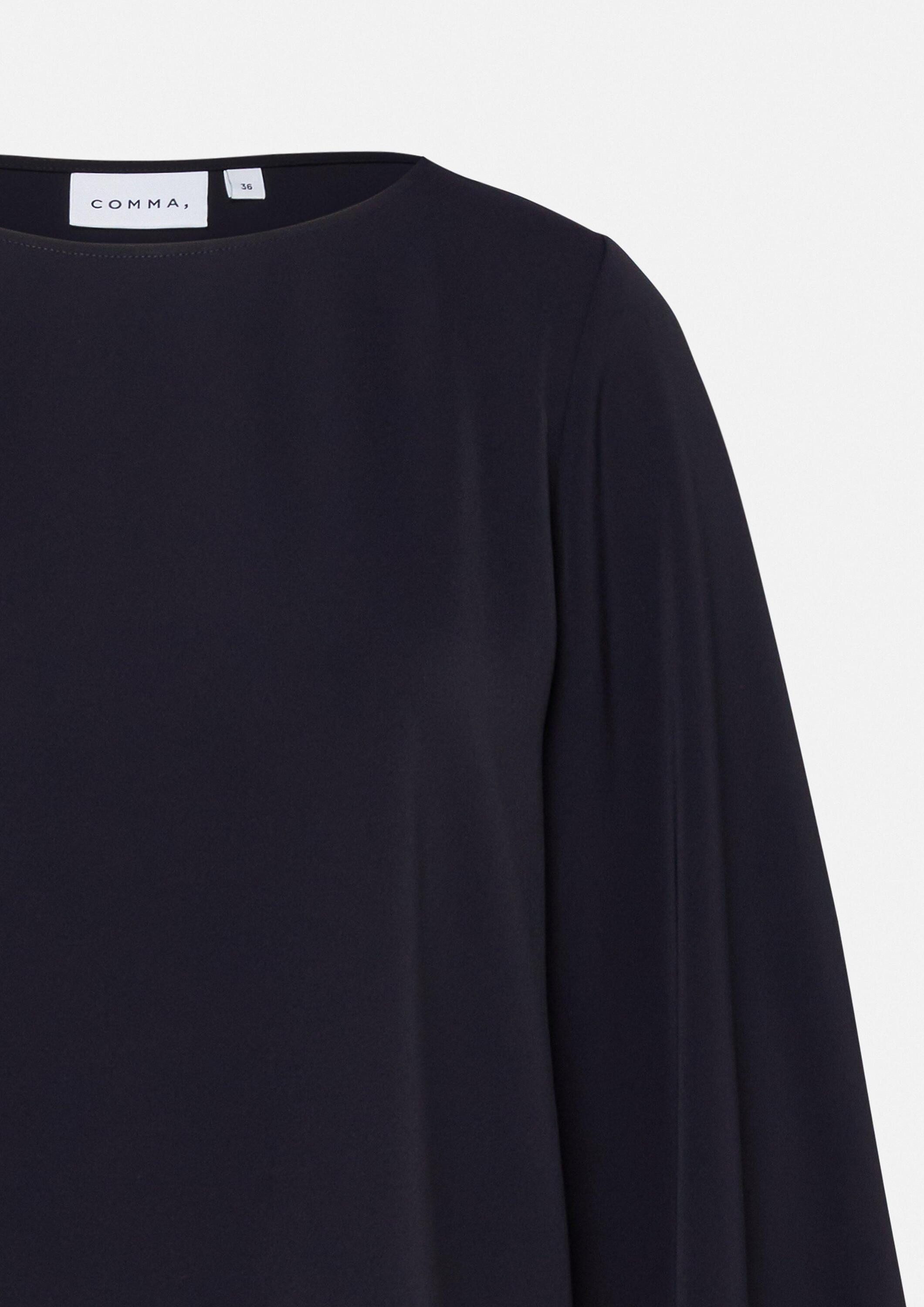 comma Kurzarmbluse Bluse Fließende Bluse mit weitem Ärmel
