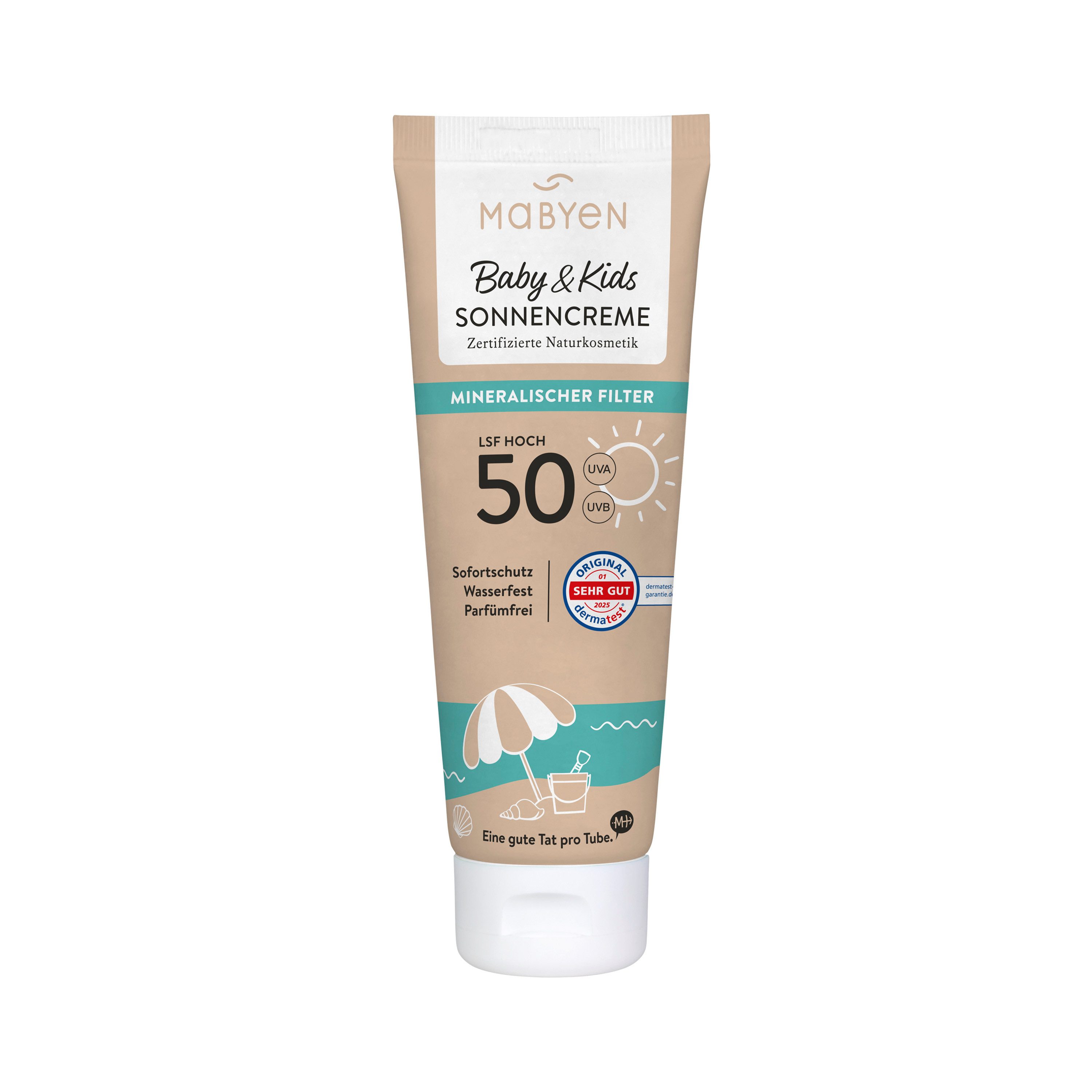 Sonnenschutzcreme Baby & Kids Sonnencreme LSF 50, 100 ml, vegan, parfumfrei, wasserfest