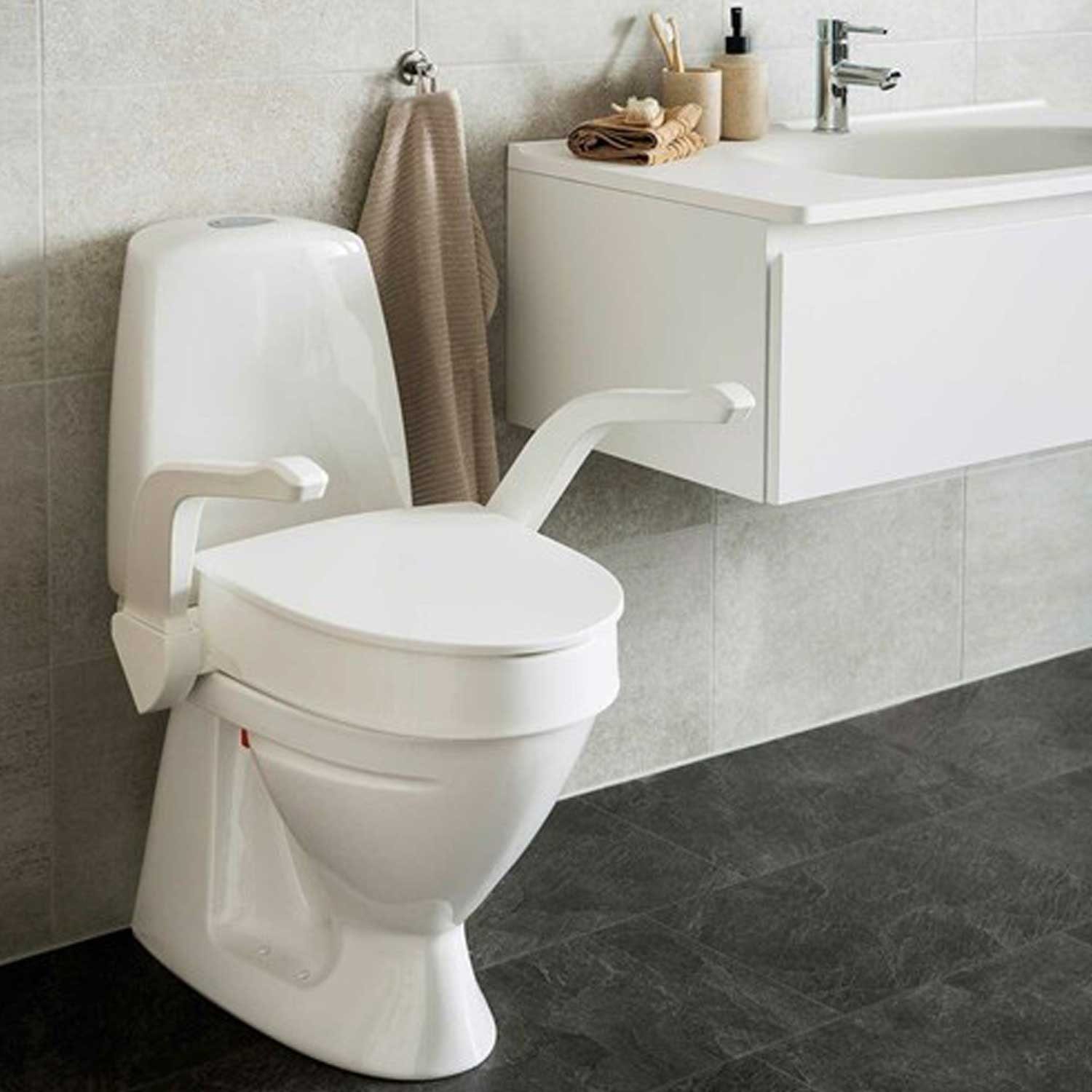 ETAC Toilettensitzerhöhung My-Loo Toilettensitzerhöhung, fest mit Armlehnen günstig online kaufen