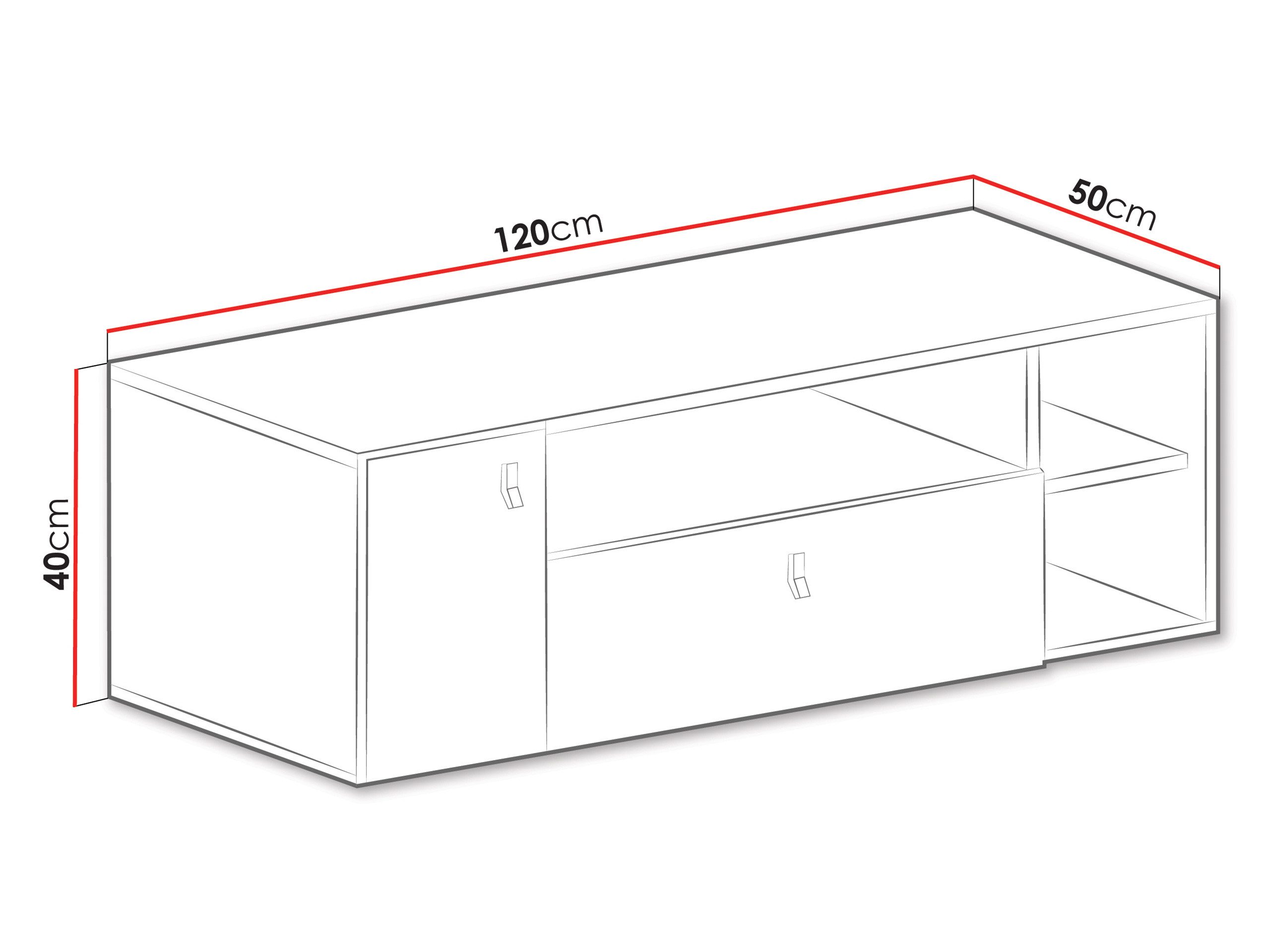MIRJAN24 TV-Schrank Planet 10 (mit Drehtür und Schublede) 120x50x40 cm