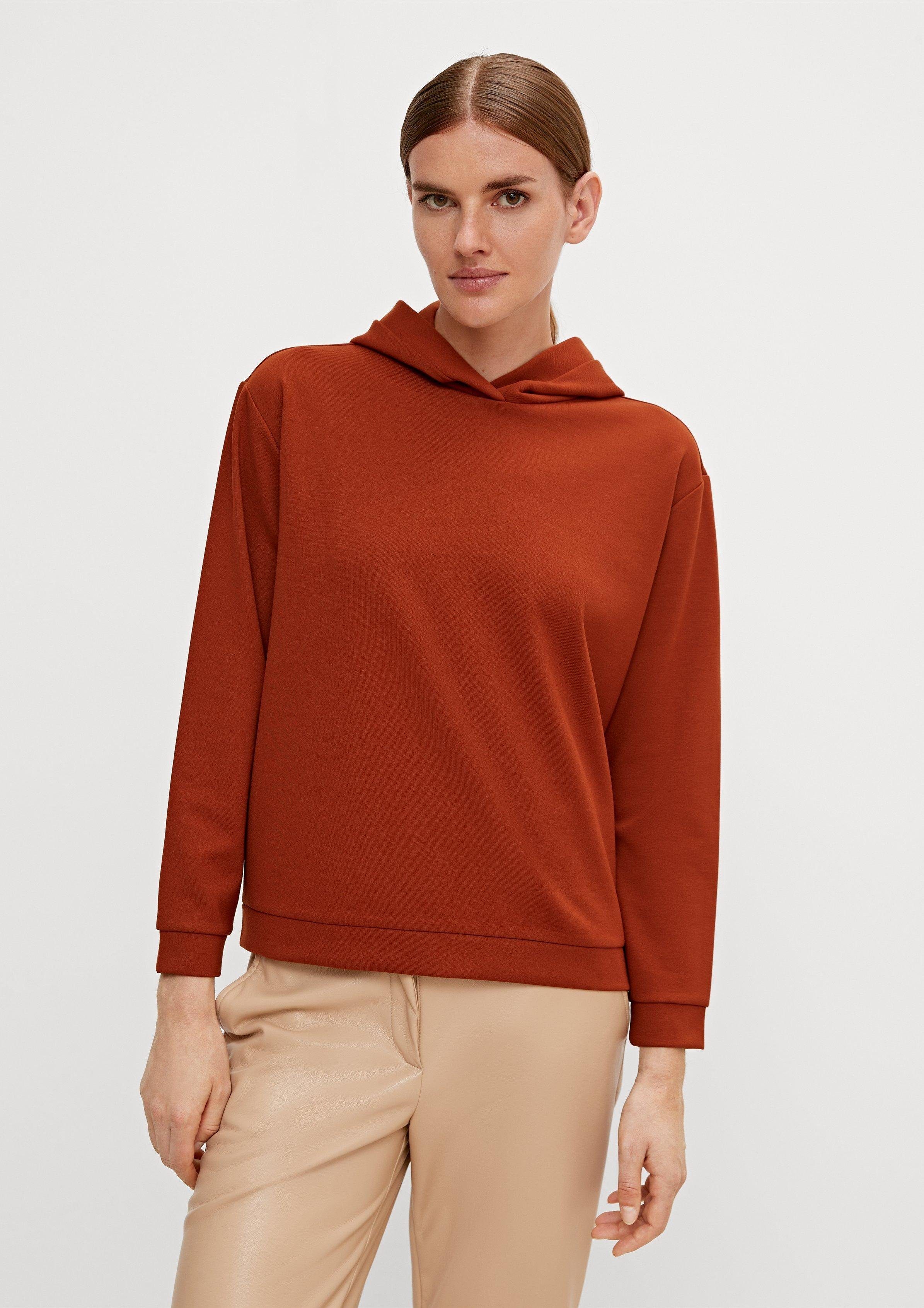 Comma Sweatshirt Sweatshirt mit Kapuze dark orange