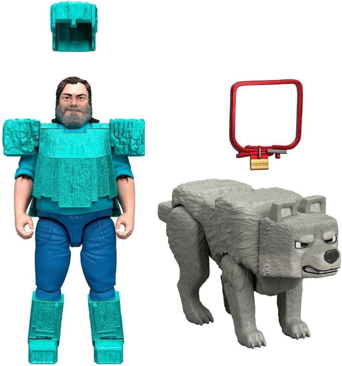 Mattel® Sammelfigur Minecraft JFR71 Movie Core Scale Steve + Wolf Actionfiguren Set=2 St. – Bild 3 von 5
