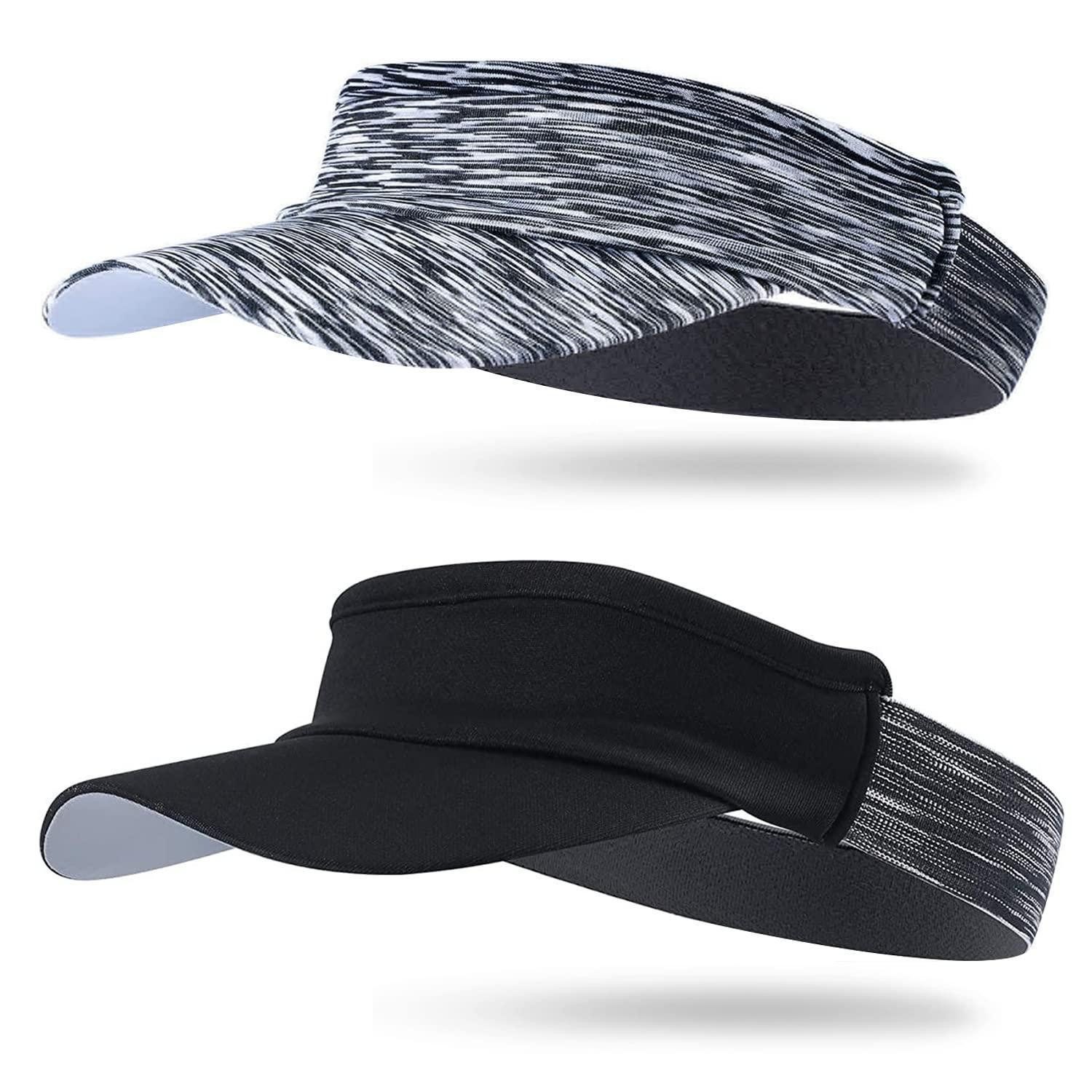 LuxusKollektion Visor Visor Frottee Stirnband Schirm Tennis Golf Einheitsgröße Schwarz+Grau