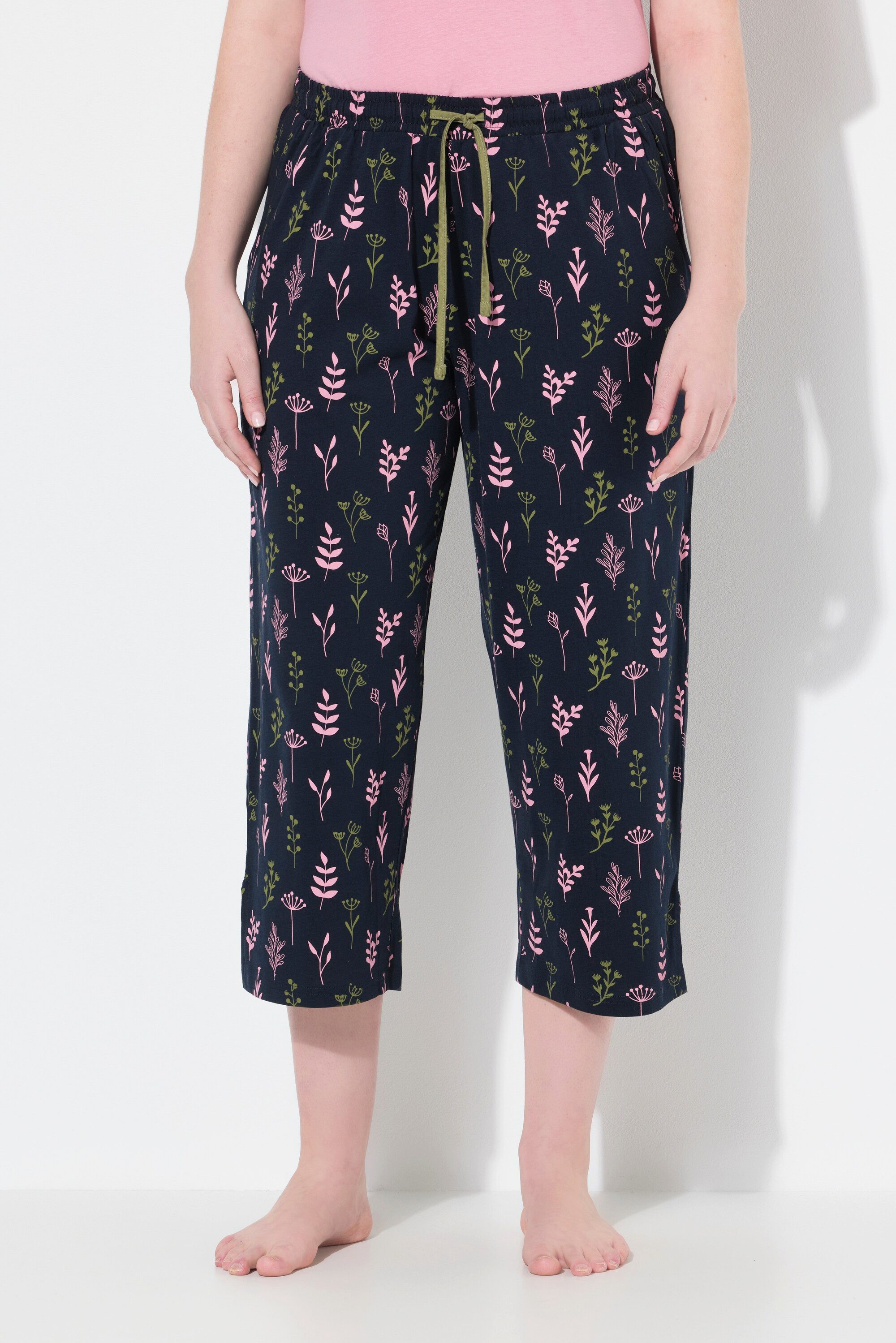 Ulla Popken Pyjamahose 3/4-Schlafanzughose wadenlang Biobaumwolle günstig online kaufen
