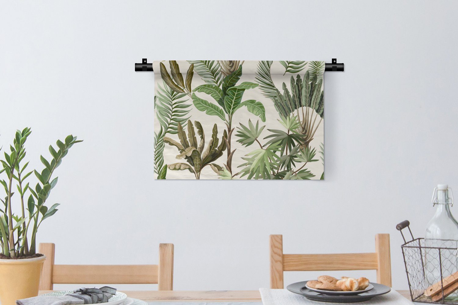 MuchoWow Wanddekoobjekt - - Wandbehang, - für Wohnzimmer, Dschungel Kleid, Kinderzimmer Wanddeko Schlafzimmer, Kinder Bananenstaude - Palme Natur Pflanzen, 